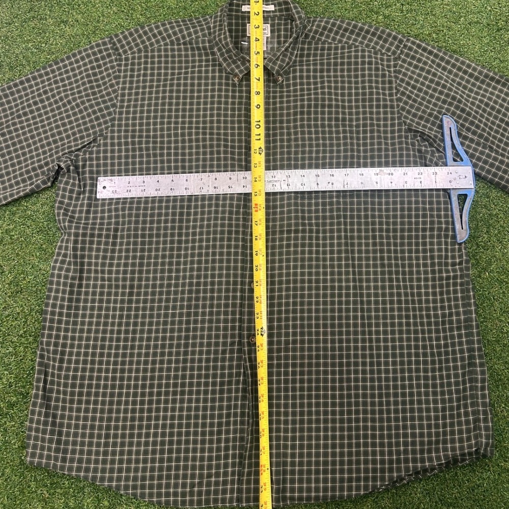 LL Bean Mens XXL Green Plaid Wrinkle Resistant Cotton Button Down Shirt NX47 - Picture 6 of 6